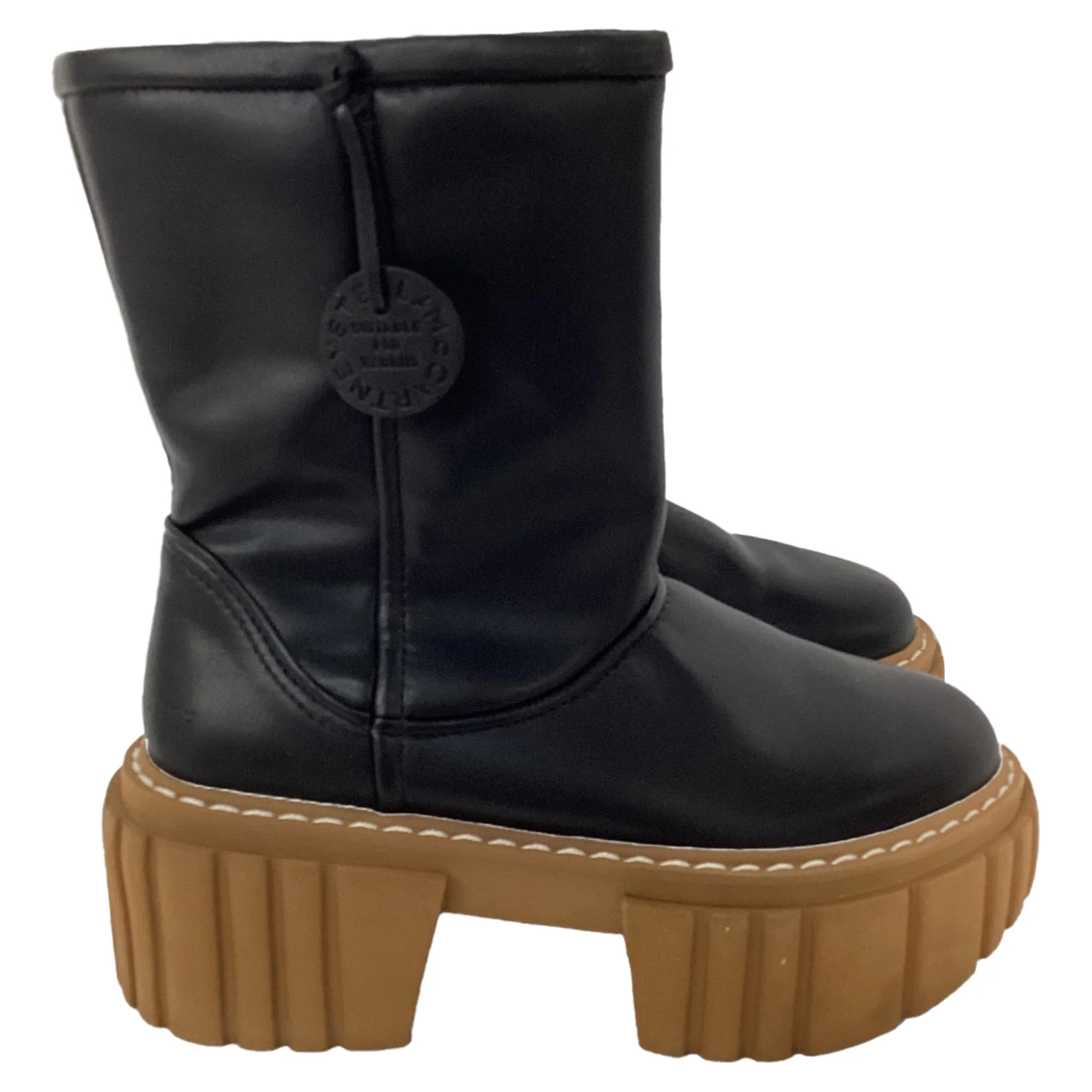 Stella McCartney Emilie Teddy Platform Boots In Black Leather | Shop Simon