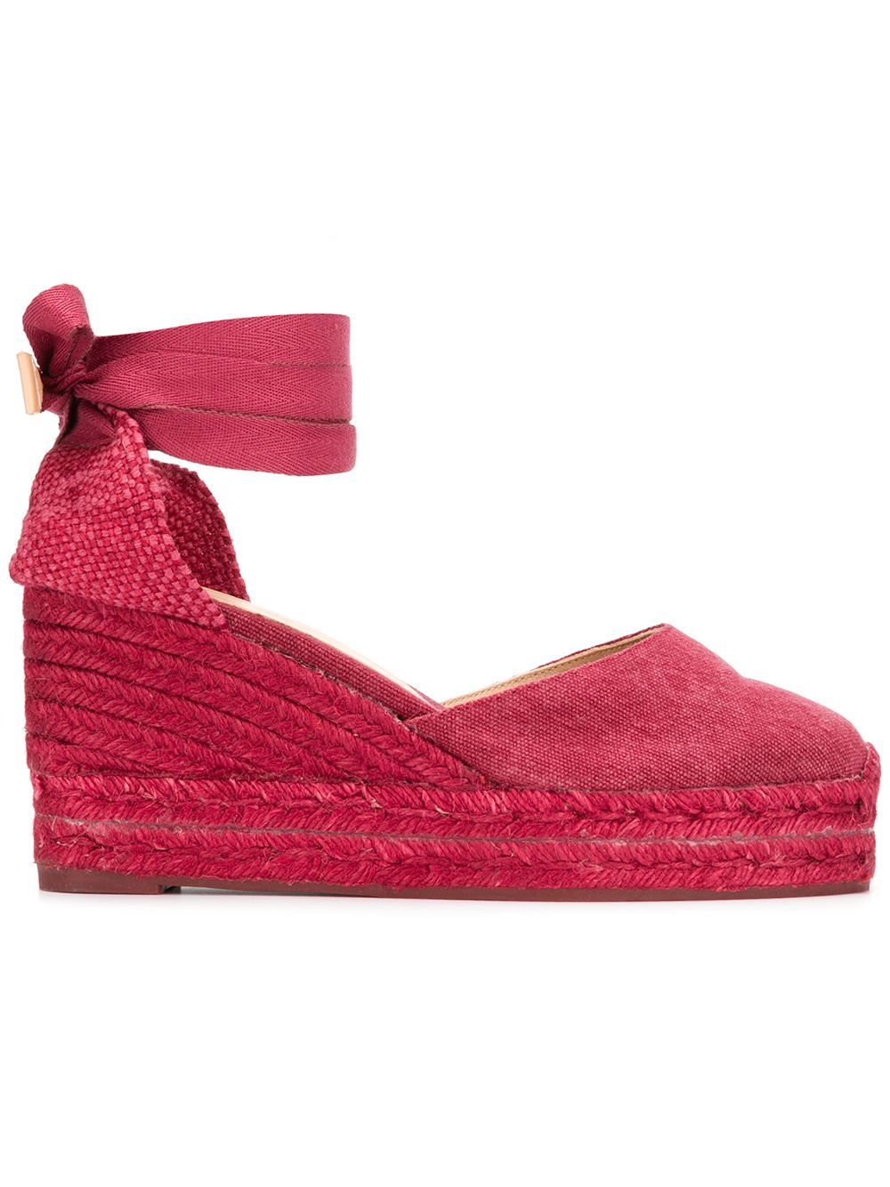 Castañer lace-up wedge espadrilles - Red | FarFetch US