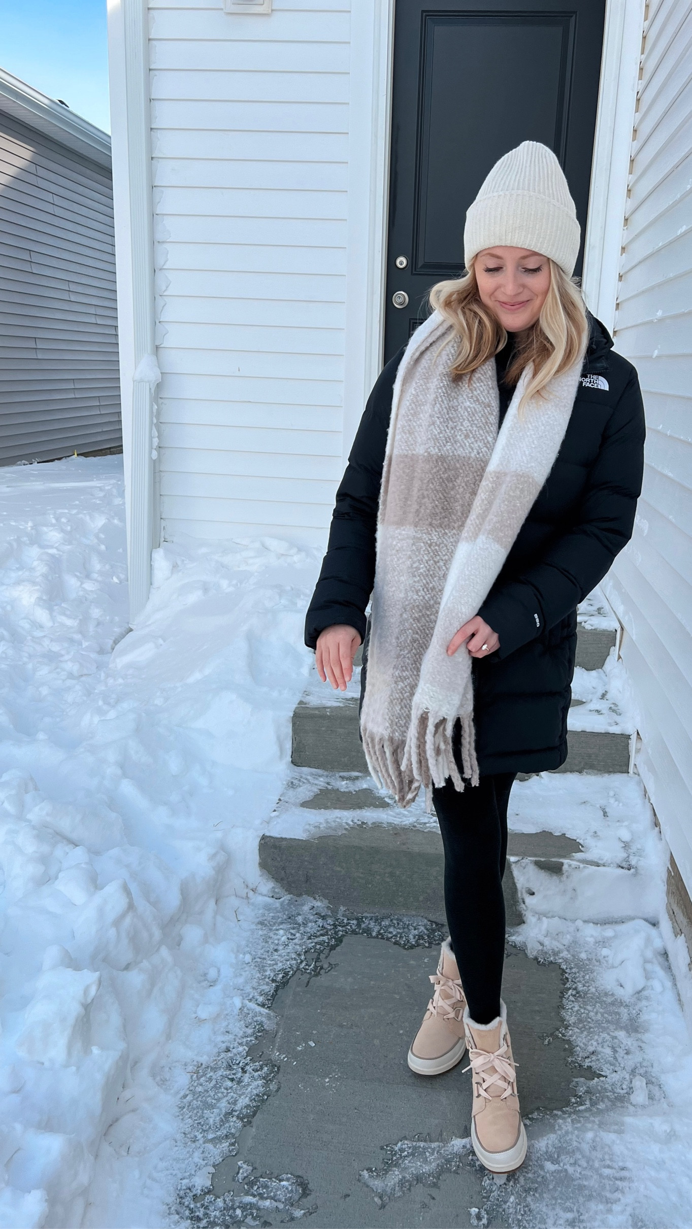 Brrr ❄️ cozy fits all winter long 

Outdoor winter style, neutral winter style, cream beanie, chunky sweater scarf, Sorel boots, North Face winter coat

#LTKSeasonal #LTKshoecrush