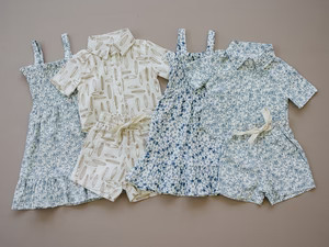 Blue Floral Linen Dress | Mebie Baby