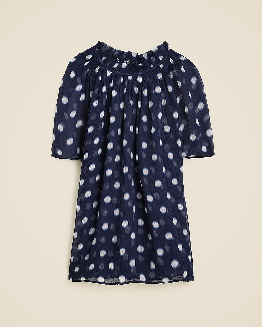 Flowy smocked top in ombré dot crinkle chiffon | J. Crew US