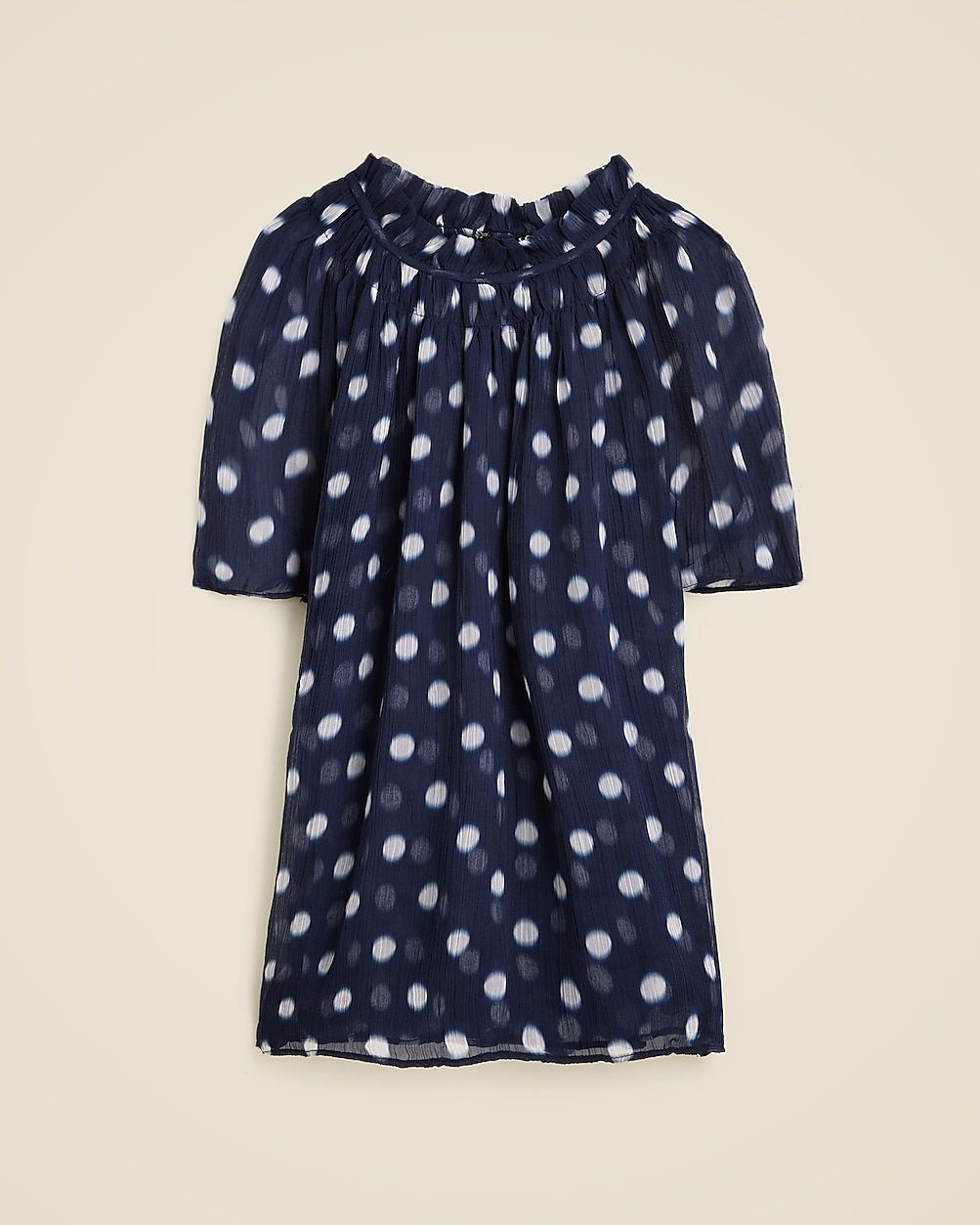 Crinkle chiffon smocked top in ombré dot | J. Crew US