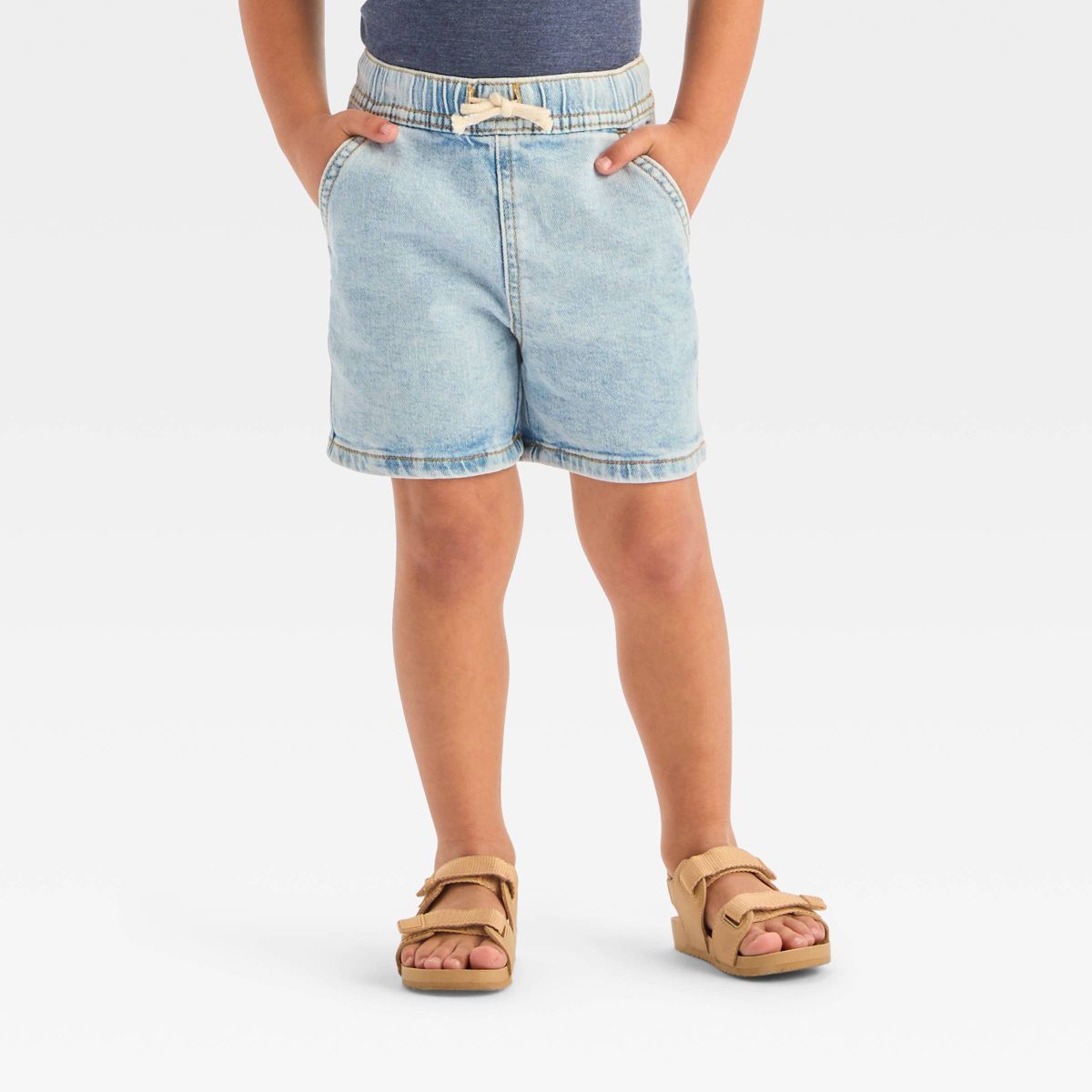 Toddler Boys' Pull-On Denim Above Knee Shorts - Cat & Jack™ Light Wash 3T | Target