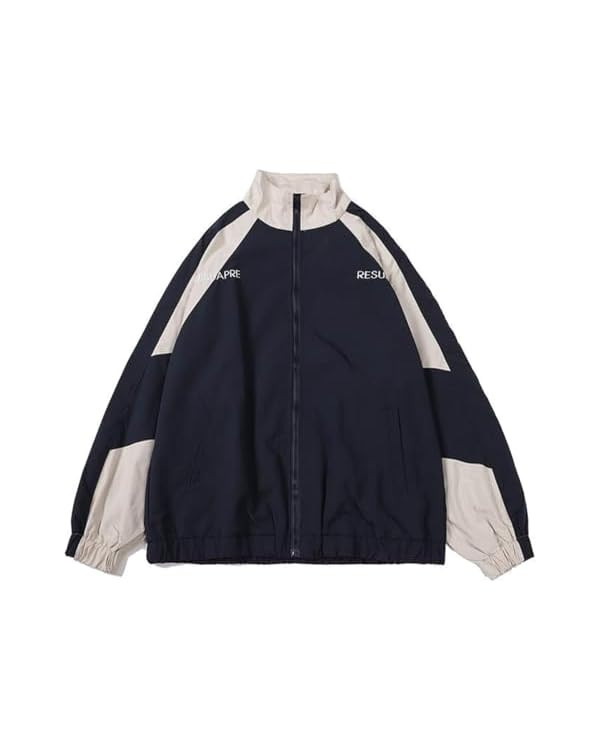 Vintage Women Jackets Hip Hop Style Patchwork Windbreak Unisex Streetwear Lightweight Jackets Bom... | Amazon (US)