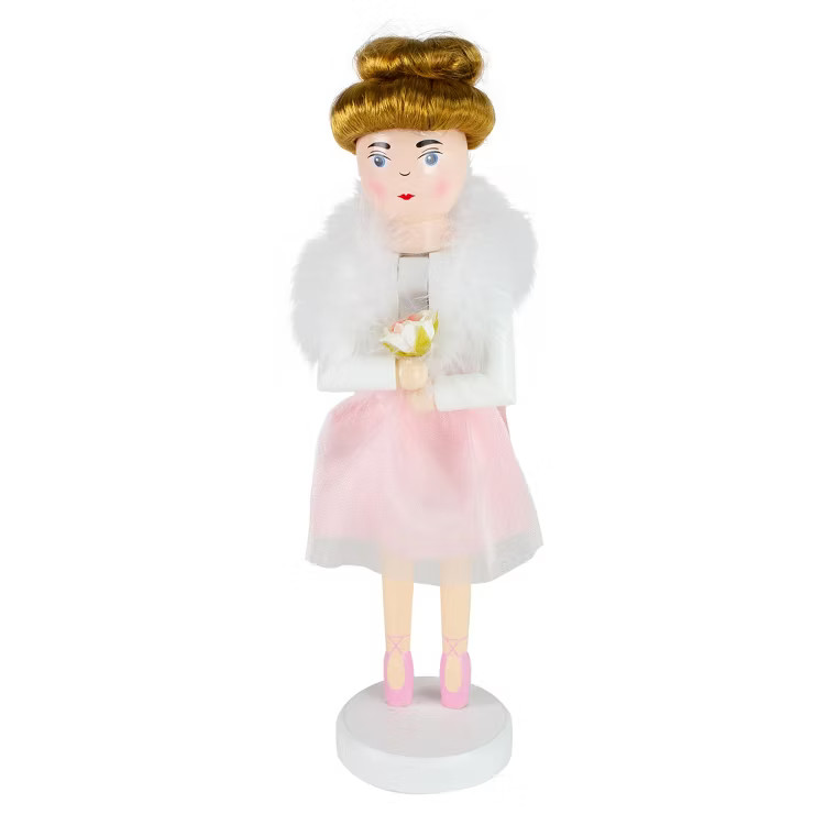 Northlight 14" Pink Wooden Christmas Nutcracker Ballerina | Target