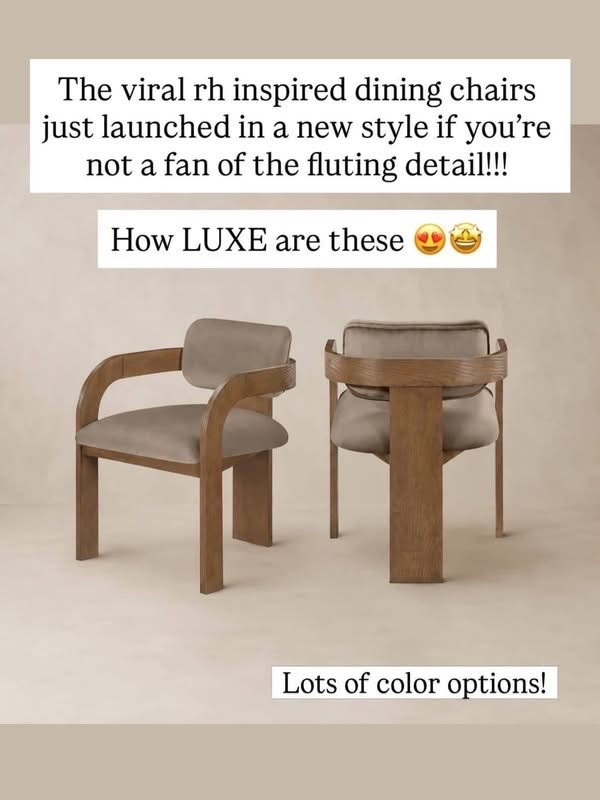 The viral rh inspired dining chairs just launched in a new style if you're not a fan of the fluting detail!!!
How LUXE are these