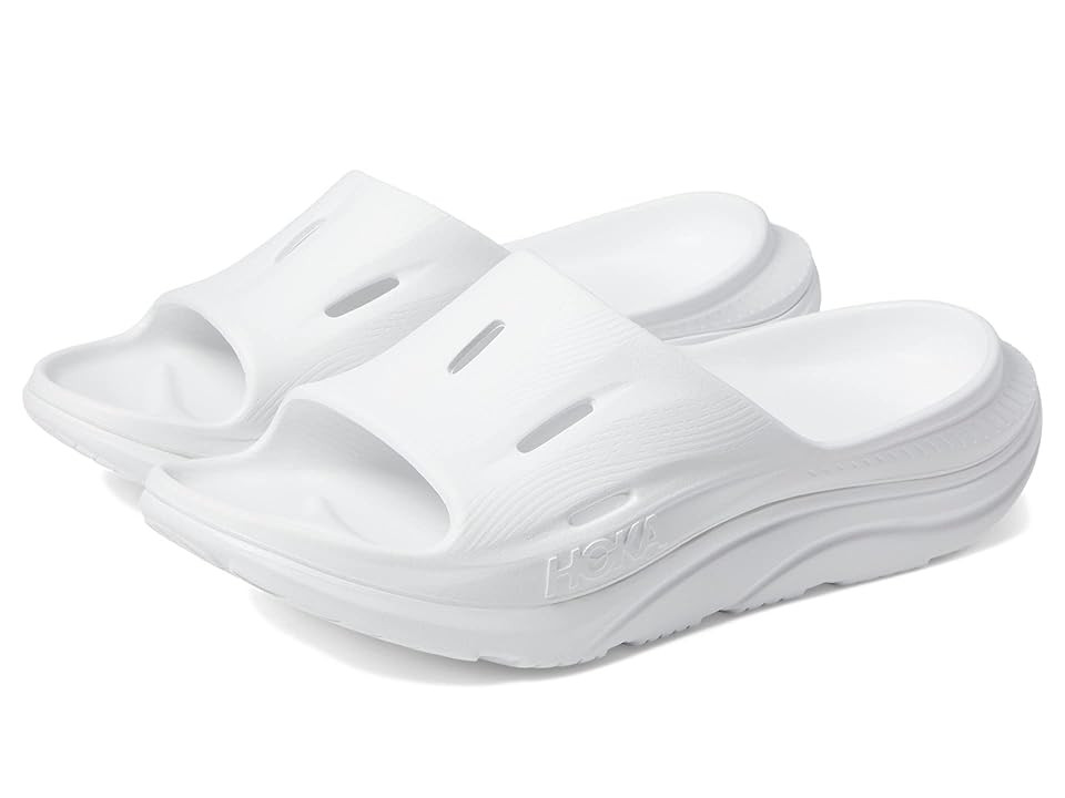 Hoka Ora Recovery Slide 3 (White/White) Shoes | Zappos
