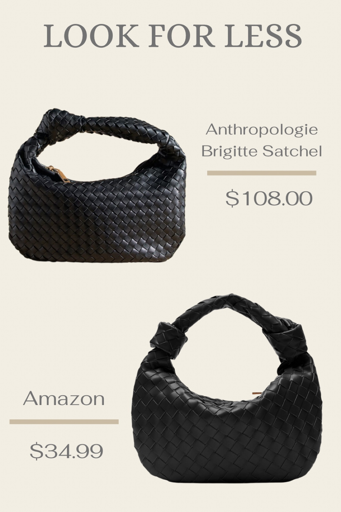 Anthropologie Brigitte Satchel Dupe - Look for Less - Leather Woven Knot Purse

#LTKFindsUnder50 #LTKFindsUnder100 #LTKItBag