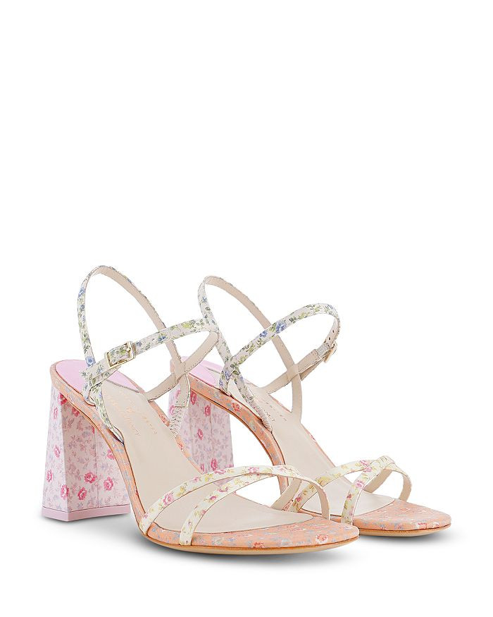 x LoveShackFancy Women's Alba Floral Print Block Heel Sandals | Bloomingdale's (US)