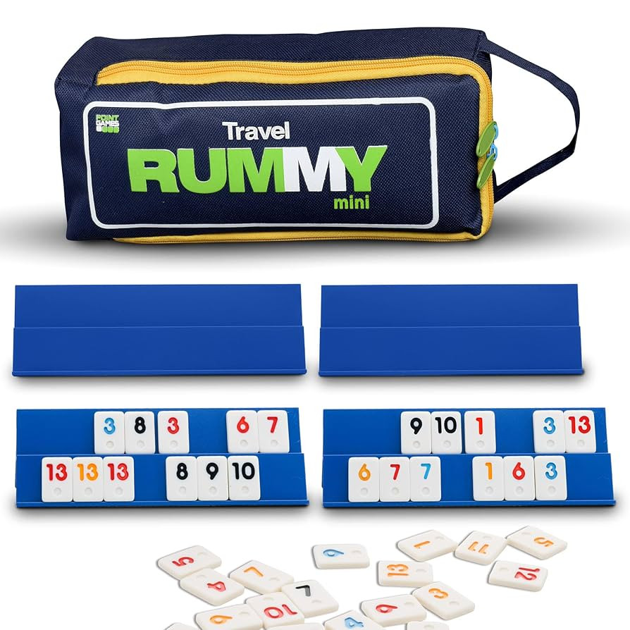 Point Games Classic Mini Rummy Game Set with 4 Exclusive Folding Playing Racks in Super Durable T... | Amazon (US)