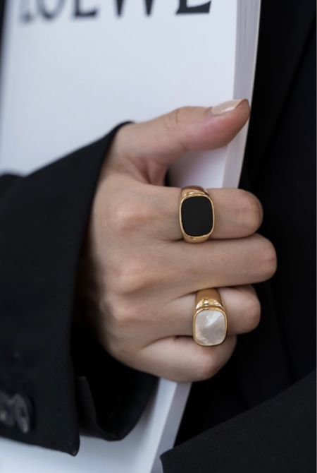 Can’t get enough black and white rings and minimalist jewelry ✨

Black oval ring, white pearl ring, modern rings, cool rings, modern jewelry 

#LTKunder100 #LTKstyletip #LTKFind