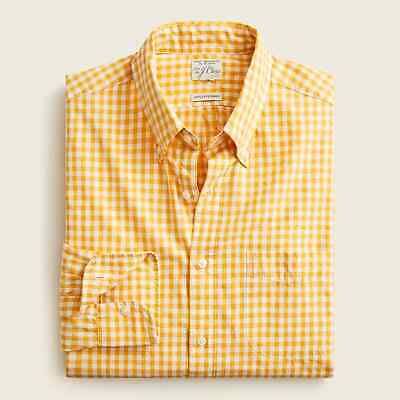 J.Crew Slim Untucked Organic Cotton Yellow Gingham Shirt Size Small NEW  | eBay | eBay AU