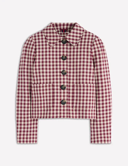 Knightsbridge Gingham Jacket-Chestnut Gingham | Boden (US)