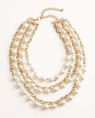 Short Faux-Pearl Multi-Strand Necklace | Chico's