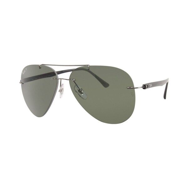 Ray-Ban RB8058 004/9A Men's Rimless Rimless Polarized Green Lens Sunglasses | Bed Bath & Beyond