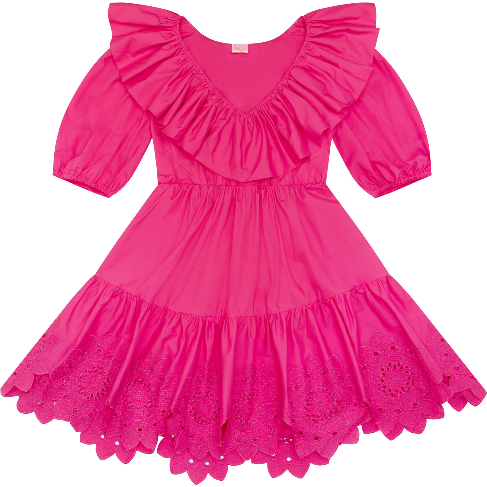 Aurora Cotton Dress, Hot Pink | Maisonette