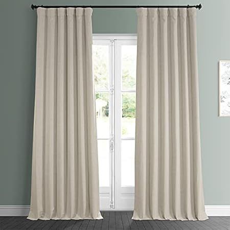 HPD Half Price Drapes Heavy Faux Linen Curtains for Bedroom 50 X 96 (1 Panel), FHLCH-VET13192-96, Ba | Amazon (US)
