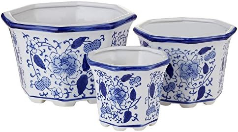 HakkaGirl Ceramic Flower Pots, White Ceramic Planter Plant Pots Indoor Decorative for Succulent C... | Amazon (US)