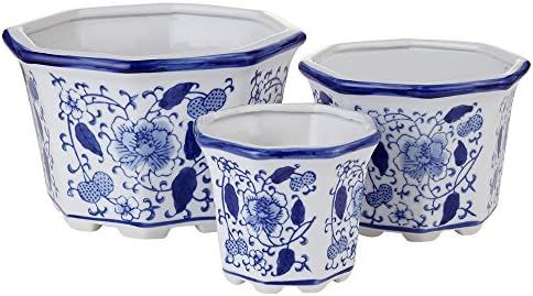 Ceramic Flower Pots, White Ceramic Planter Plant Pots Indoor Decorative for Succulent Cactus Herb... | Amazon (US)