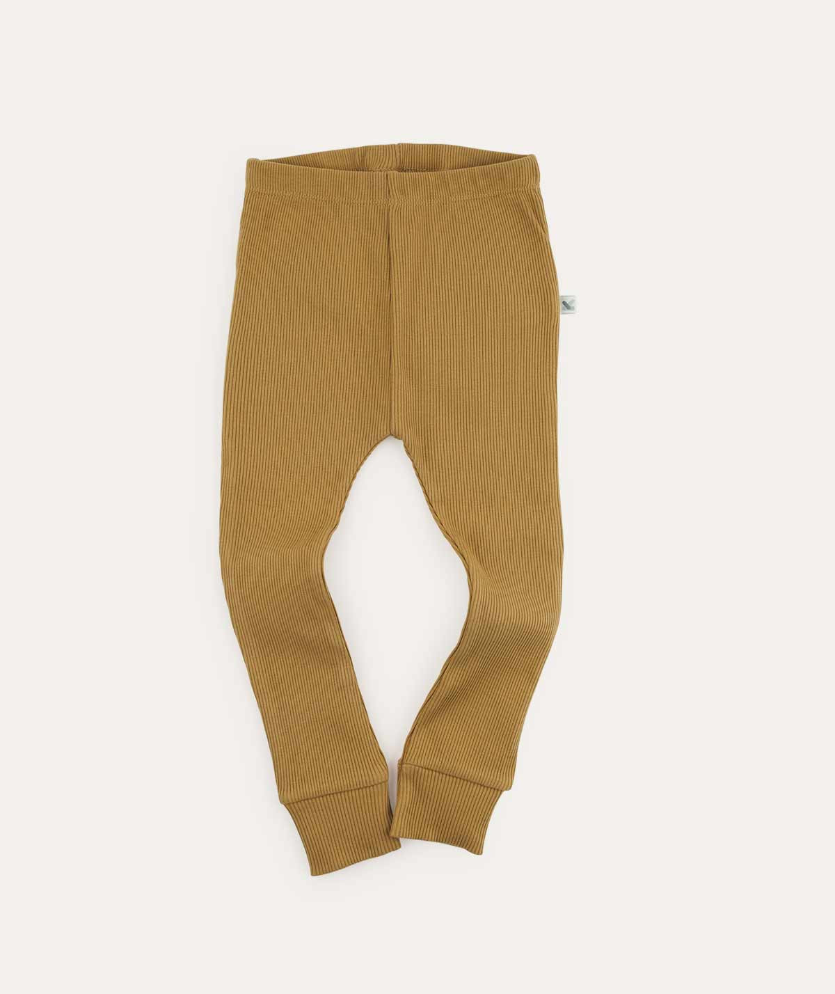 Organic Ribbed Legging - Cumin | KIDLY