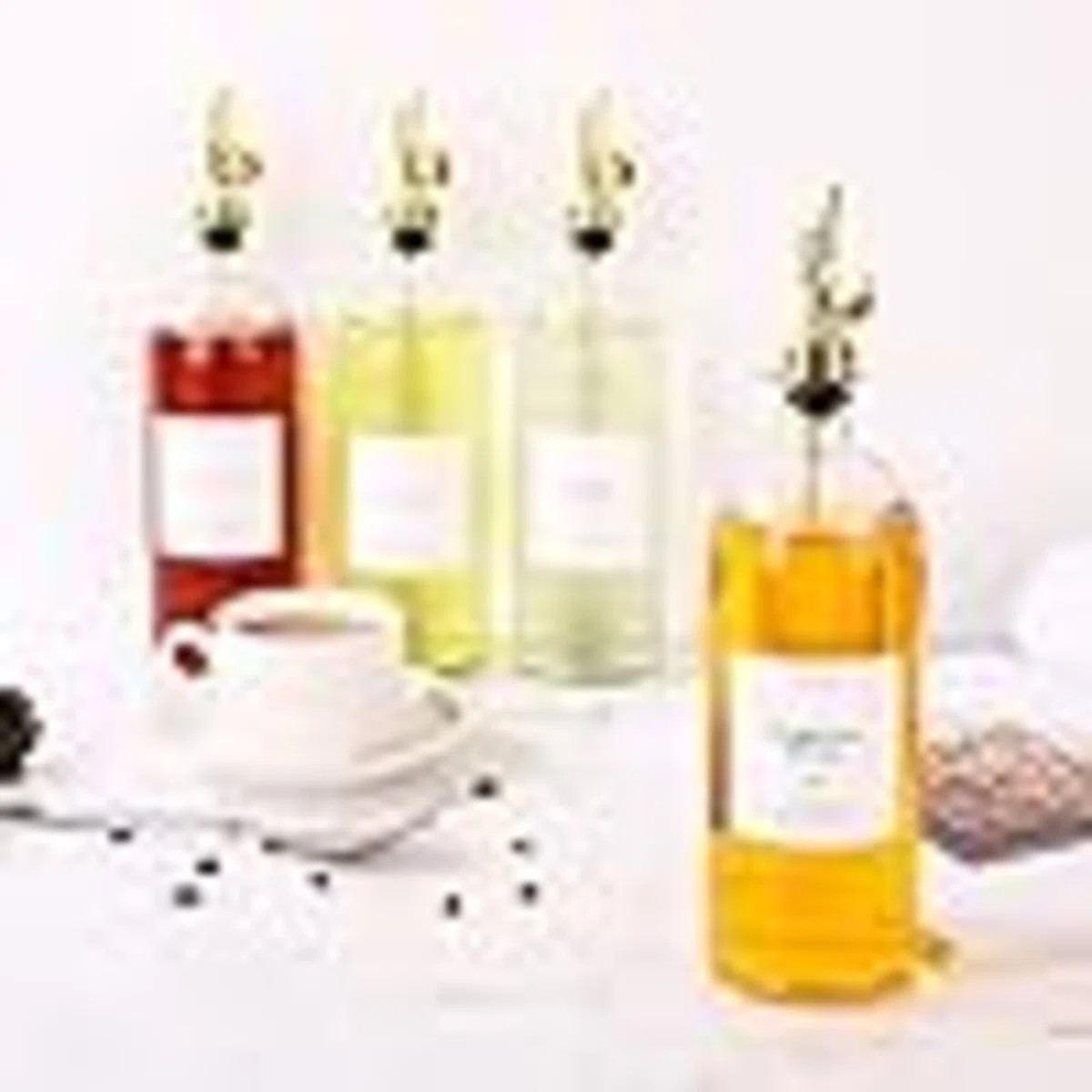 Oil And Vinegar Dispenser With Metal Pour Spout, Weighted Pourer, Glass Bottle Dispenser For Kitc... | Wayfair North America