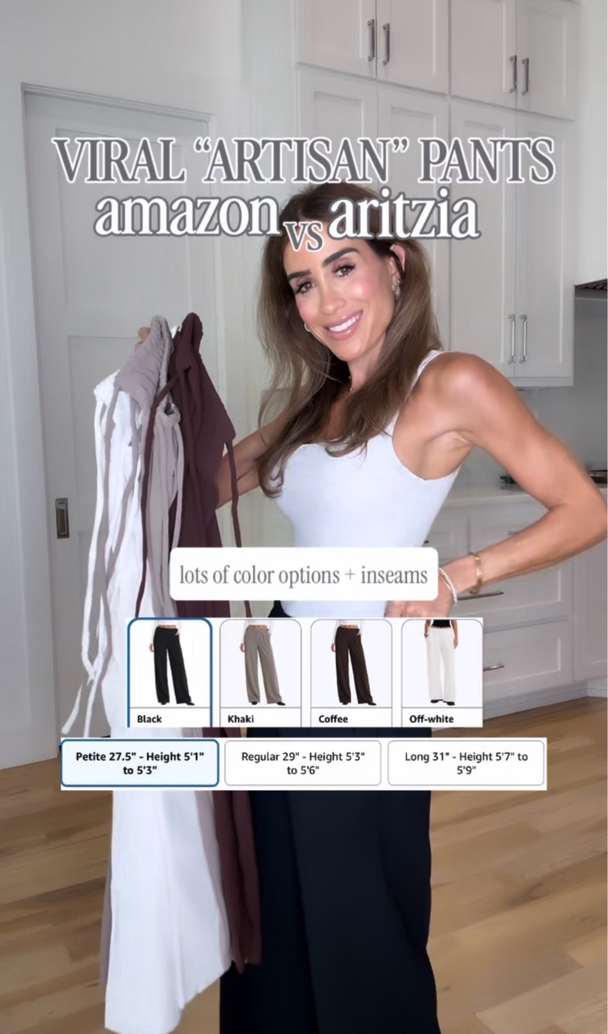 Aritzia artisan pants look for last we found these on Amazon and they come in petite and we’re wearing size extra small