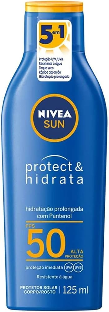 NIVEA SUN Protetor Solar Protect & Hidrata FPS 50 125ml - Com toque seco, rápida absorção e re... | Amazon (BR)