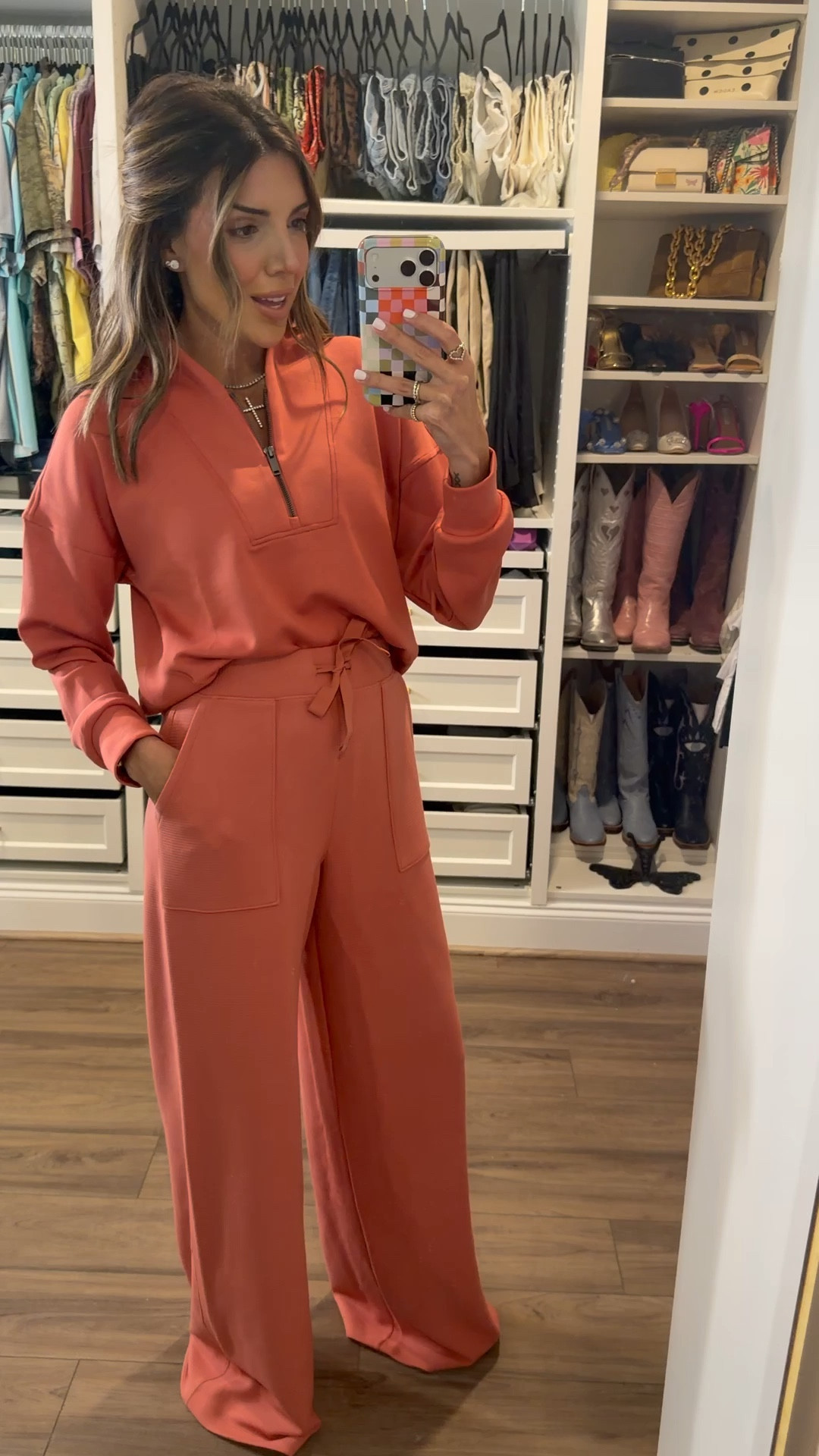 AirEssentials just launched some new styles and I’m obsessed!! these French rib wide leg pants are my new favs! So comfy! And paired with this shawl collar half zip, i love!!  Nothing beats this material. Luxurious and buttery soft! The perfect outfit for travel. 


pants: small tall
half zip: small

@Spanx #spanxpartner 

#LTKTravel #LTKootd #LTKTall