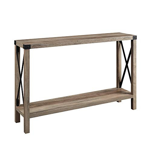 Walker Edison Sedalia Modern Farmhouse Metal X Entry Table, 46 Inch, Grey | Amazon (US)