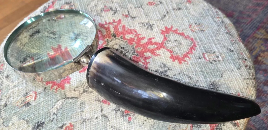 Contemporary Beautiful Desk Table Magnifying Glass With Horn Handle in Very Good Condition - Etsy | Etsy (US)