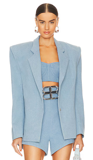 Britney Denim Blazer in Blue Denim | Revolve Clothing (Global)