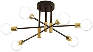 Sputnik Chandelier Mid Century Modern Nordic Pendant Lighting 6 Lights Ceiling Light Fixture Blac... | Amazon (US)