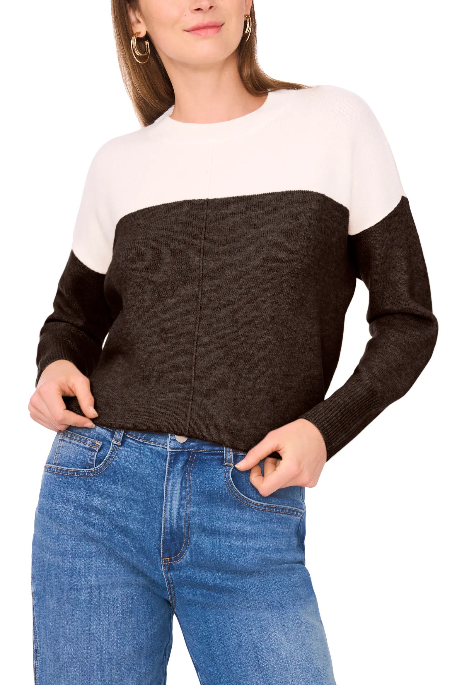 Vince Camuto Extended Shoulder Colorblock Sweater (Women) | Nordstrom | Nordstrom