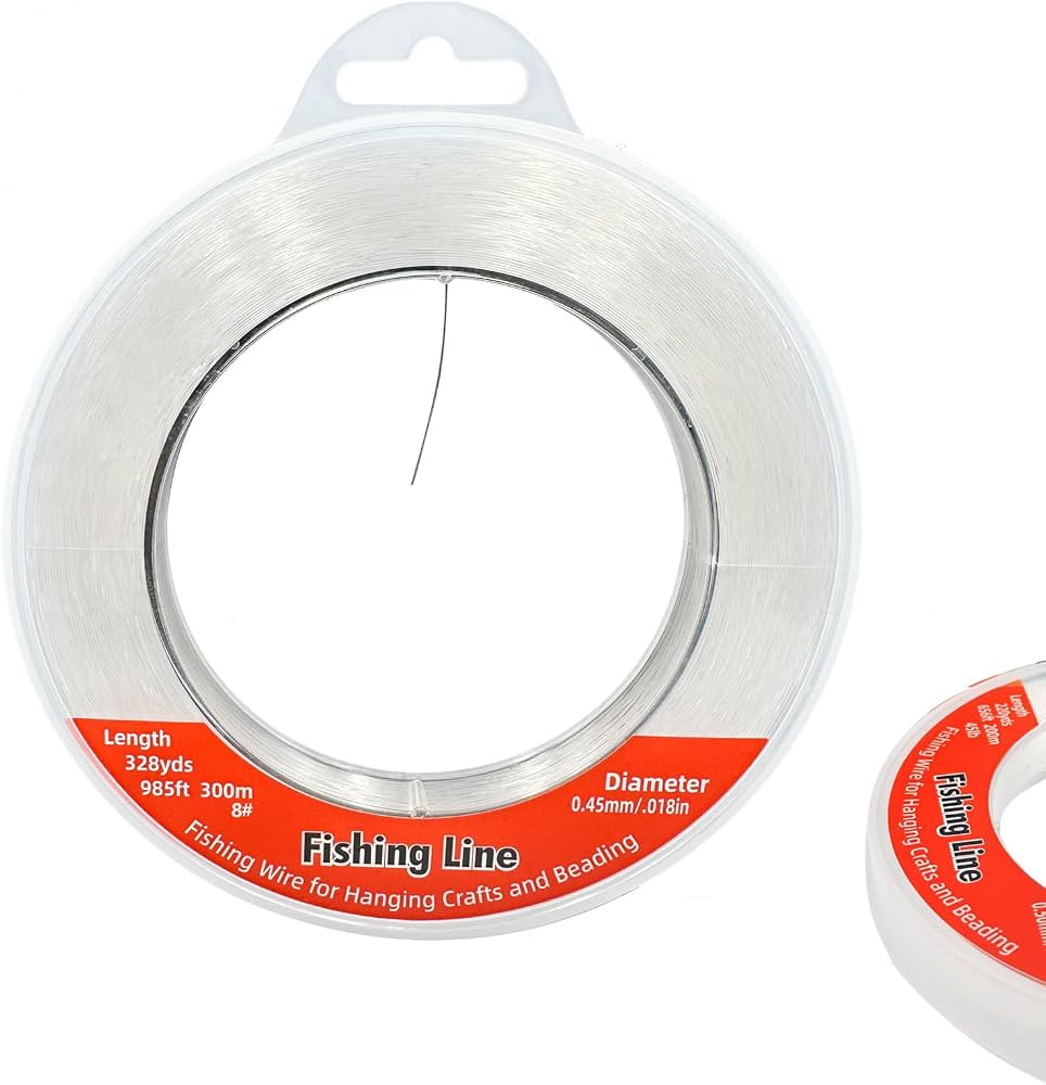 Nylon Fishing Line, 0.45mm 985ft,Strong Clear Invisible Hanging Wire for Crafts Beading, Decorati... | Amazon (US)