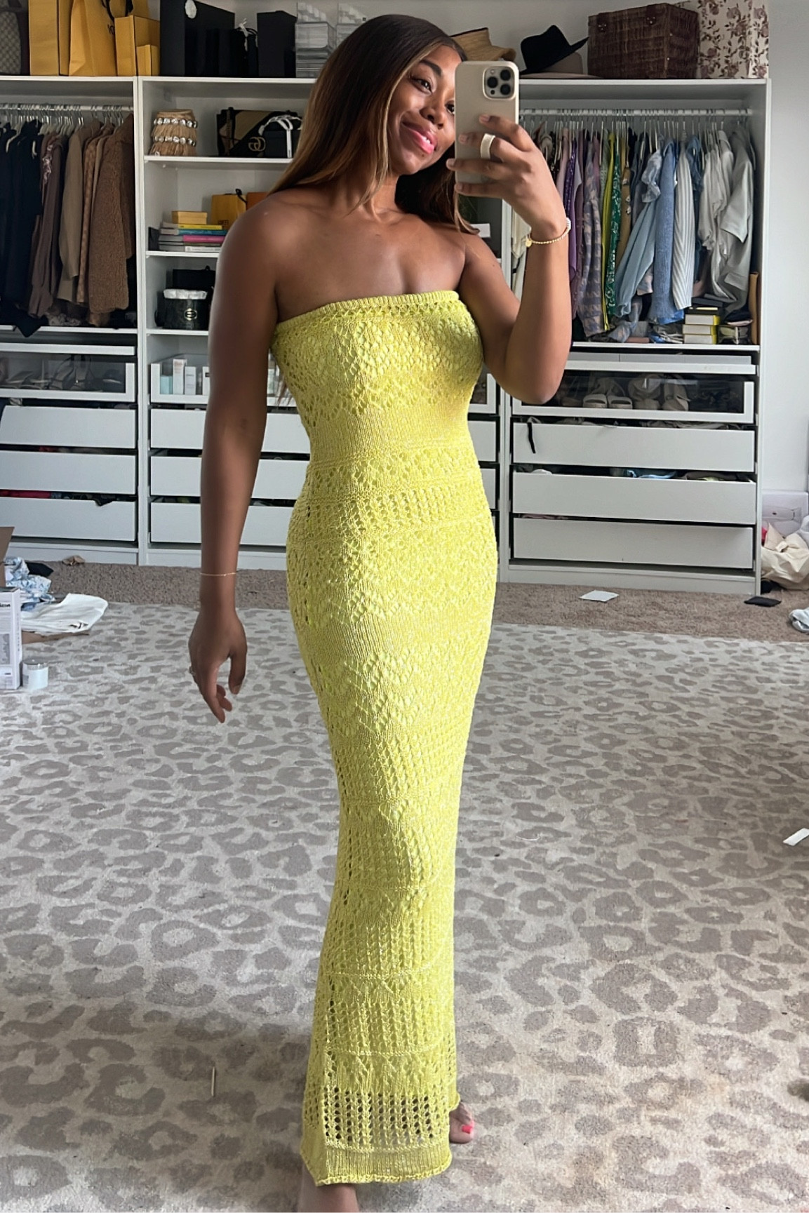 Strapless Crochet Dress