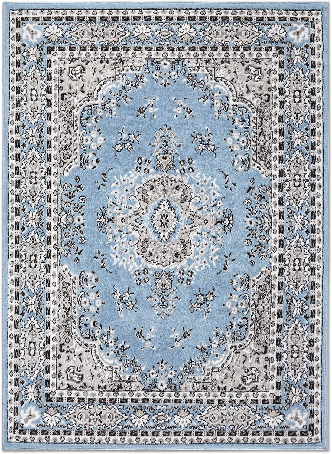 Home Dynamix Premium Sakarya Traditional Medallion Border Area Rug, Blue, 5'2"x7'4" Rectangle | Amazon (US)