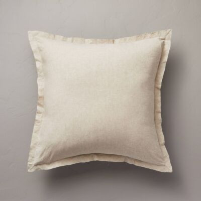 26"x26" Linen Blend Euro Bed Pillow Taupe - Hearth & Hand Magnolia  | eBay | eBay US