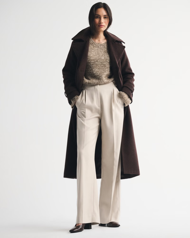 A&F Sloane Tailored Hardware Wide Leg Pant | Abercrombie & Fitch (US)