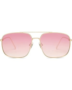 SOJOS Retro Square Aviator Sunglasses Womens Mens Aesthetic Y2k Light Lens Shades SJ1176 | Amazon (US)