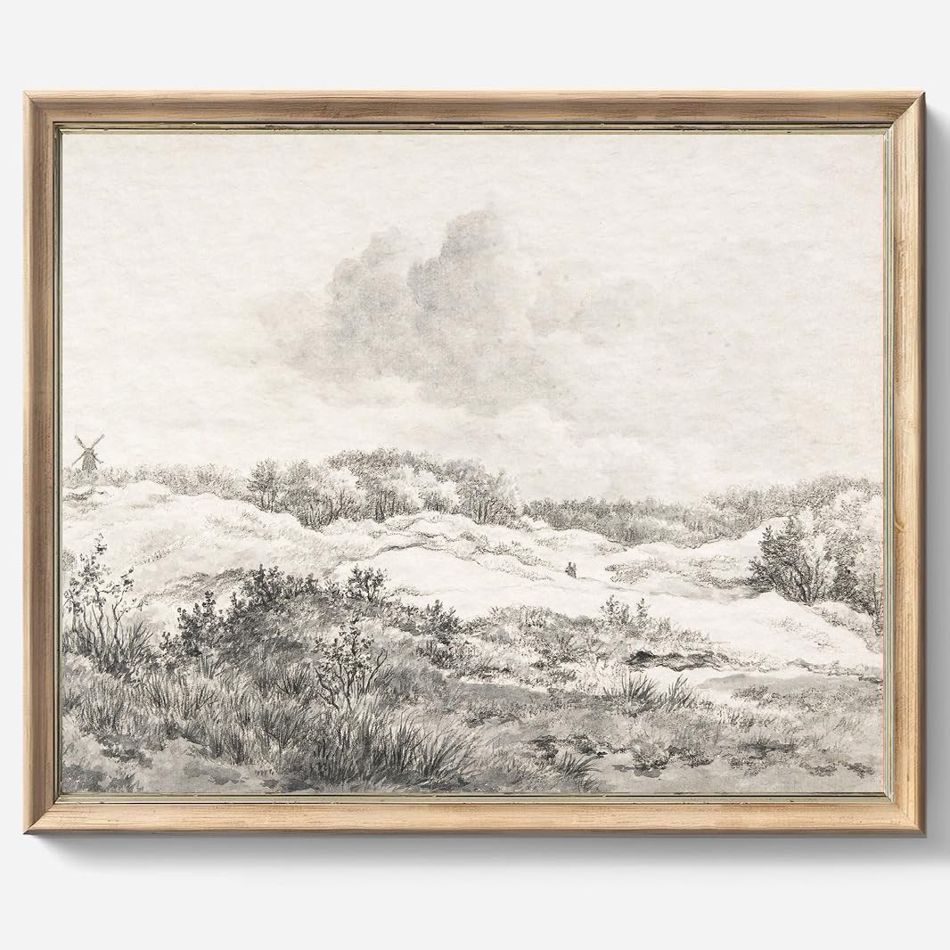 Framed Canvas Wall Art Vintage Decor, Vintage Painting Wall Art Prints, Landscape Wall Art for Li... | Amazon (US)