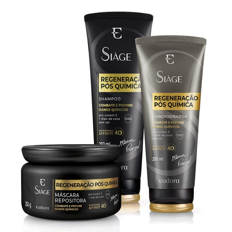 Kit Siàge Regeneração Pós Química Shampoo + Condicionador + Máscara | Eudora | Eudora (BR)