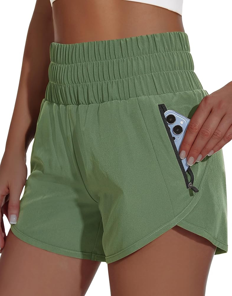 Women's High Waisted Athletic Shorts 4" High Rise Running Workout Gym Quick Dry Tummy Control Sho... | Amazon (US)