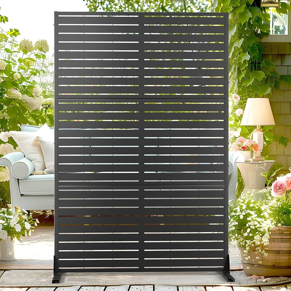 72" H×47" W Metal Privacy Screen Outdoor Privacy Screen Freestanding, Outdoor Privacy Screens an... | Amazon (US)