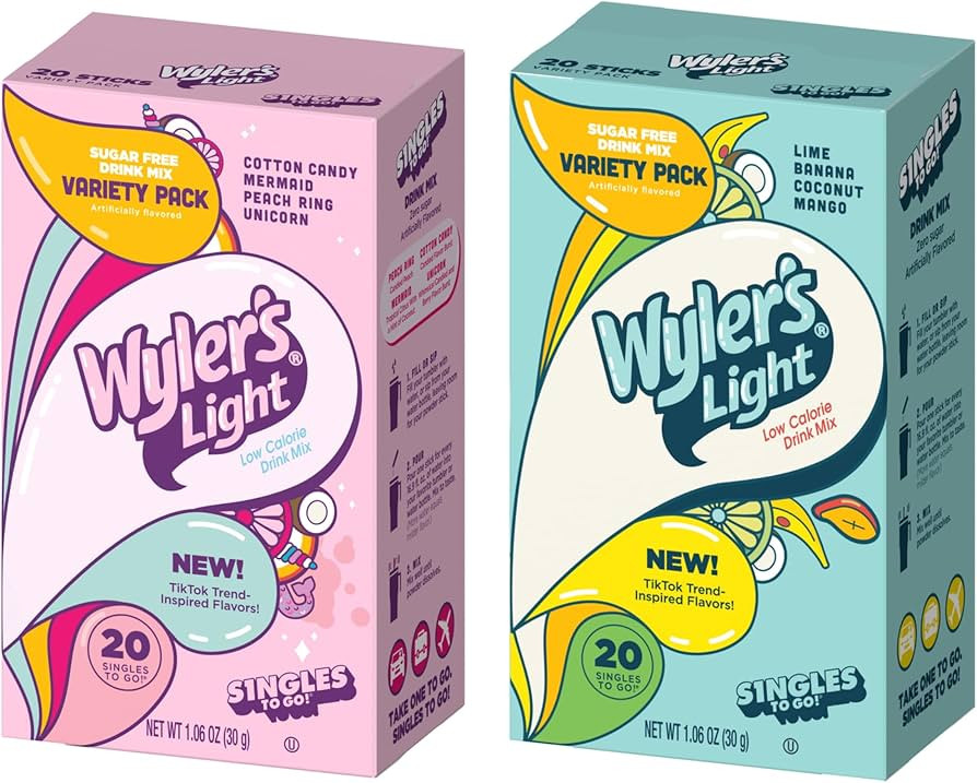 Wyler's Light TikTok Bundle Variety Pack - Pack of 2 - Pink Variety Pack and Blue Variety Pack - ... | Amazon (US)