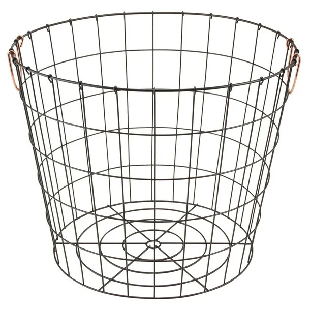 Realspace® Round Metal Wire Basket With Handles, Large Size, Black/Copper | Walmart (US)