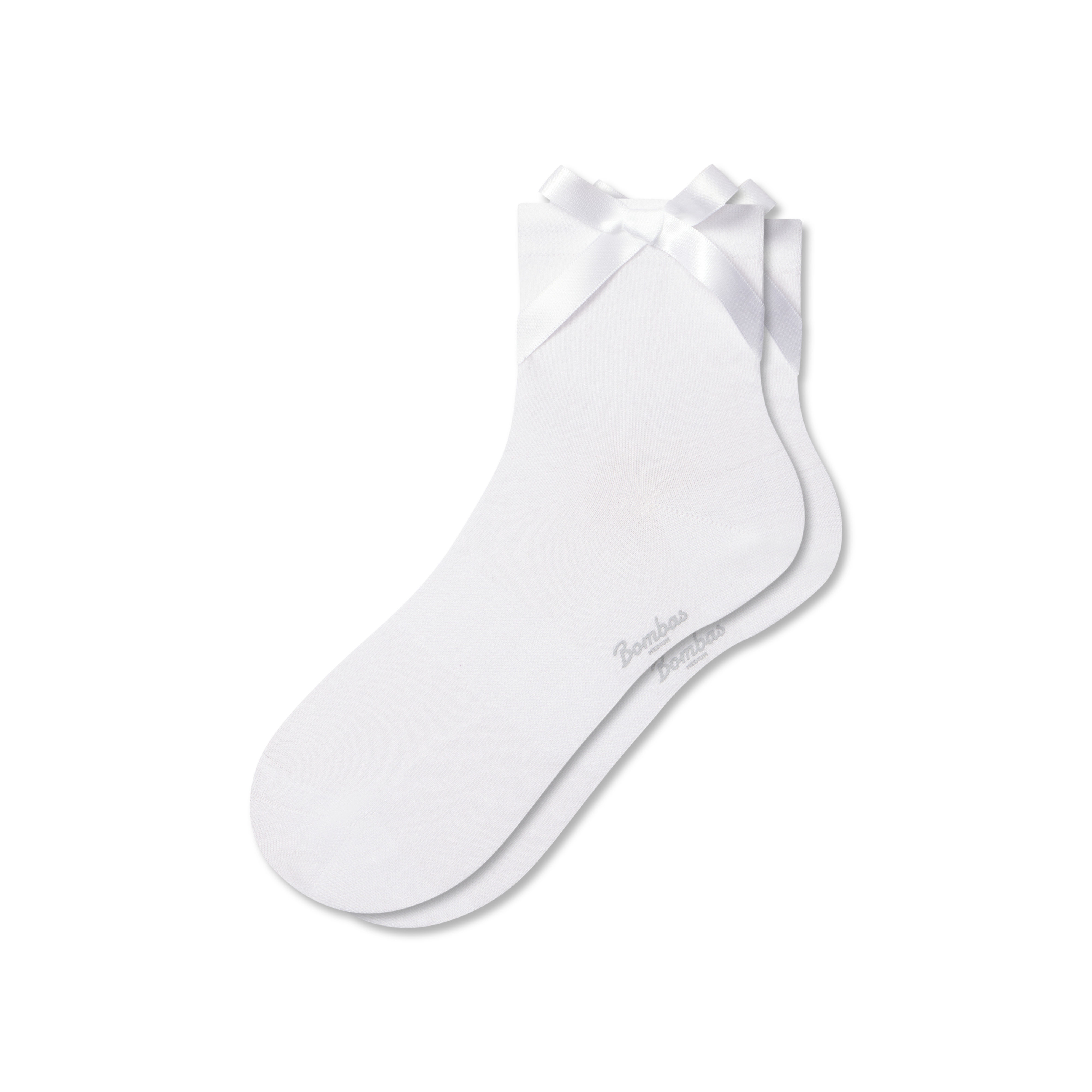 Women's Lightweight Bow Quarter Socks - White Side Bow - Large - Cotton Blend - Bombas | Bombas