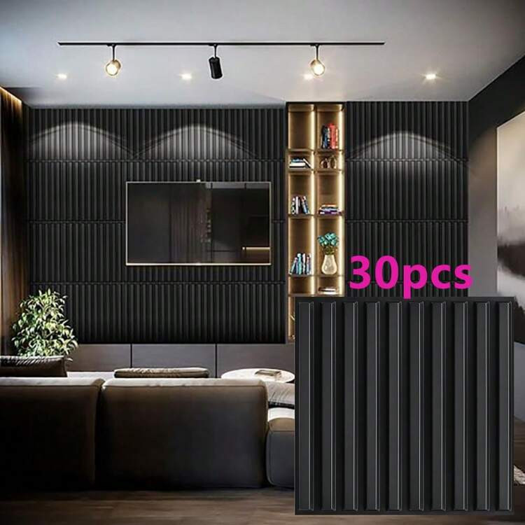 Aadesh 3D PVC Wall Panels Are Designed For Interior Wall Decoration. They Feature A Grooved Textu... | SHEIN