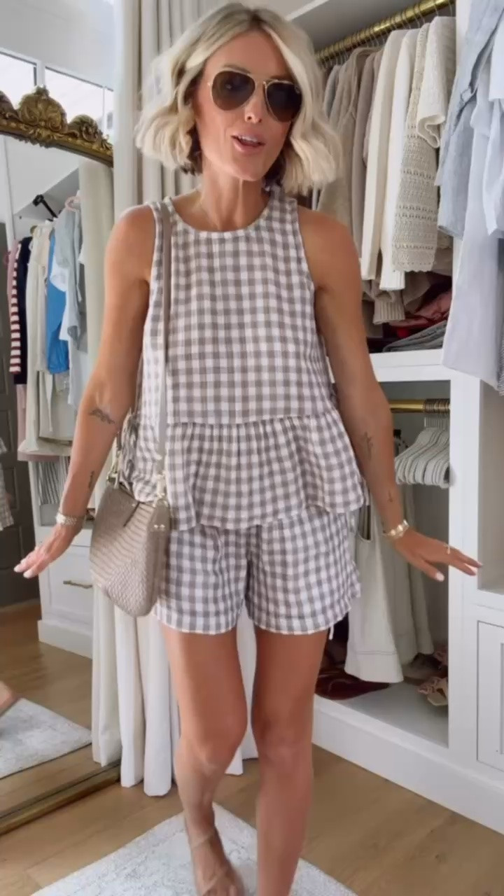 The lightweight gauze material of this set is perfect for the beach! The neutral gingham print allows for so much mixing and matching with other pieces as well. On sale now! Wearing S

Loverly grey, loft finds, sale summer outfits, gingham set, ruffle summer blouse, matching shorts set, affordable women’s fashion finds

#LTKSeasonal #LTKSaleAlert