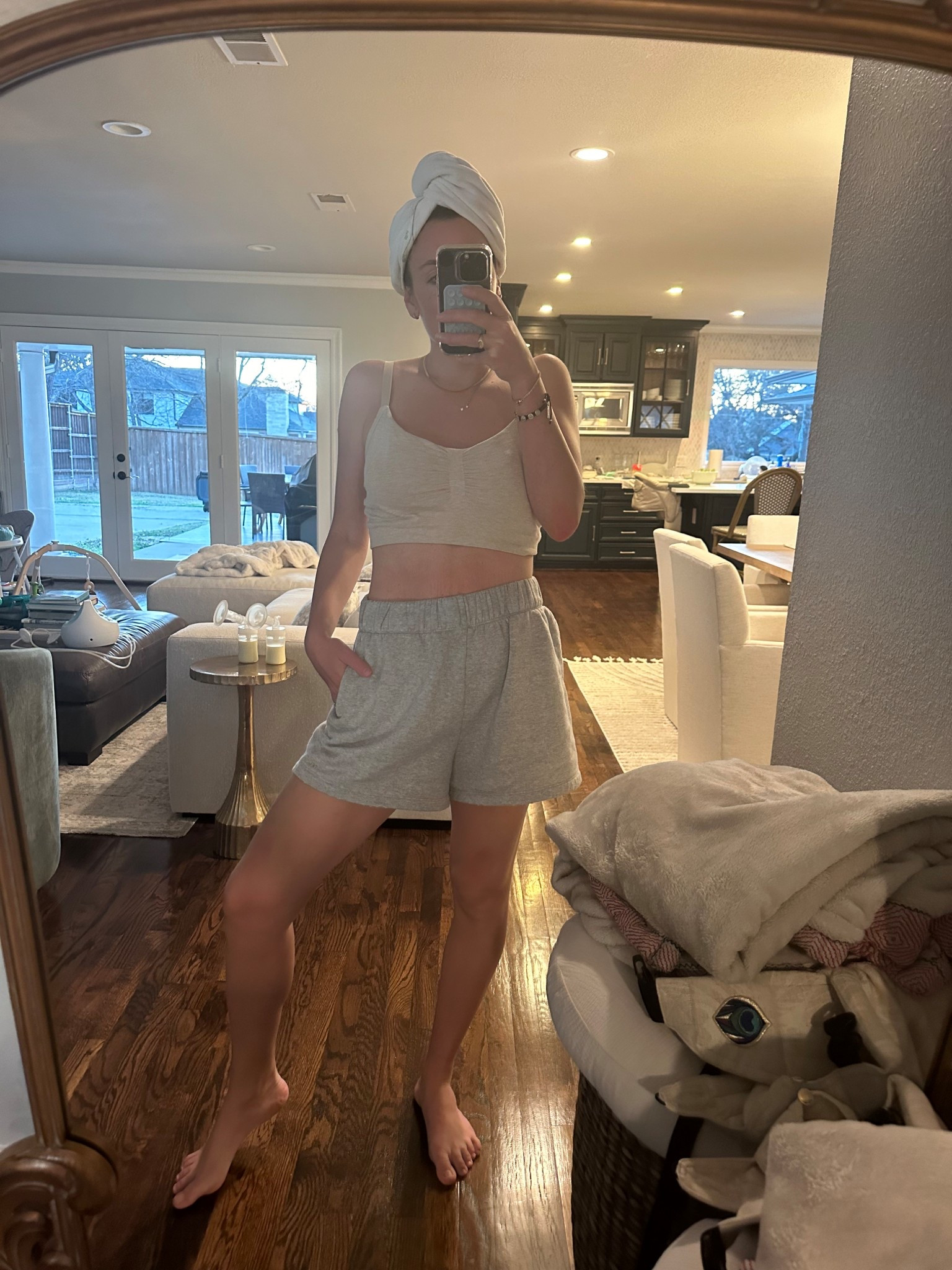 Go to postpartum fit! Best pumping bra and favorite shorts 

#LTKBaby #LTKFamily