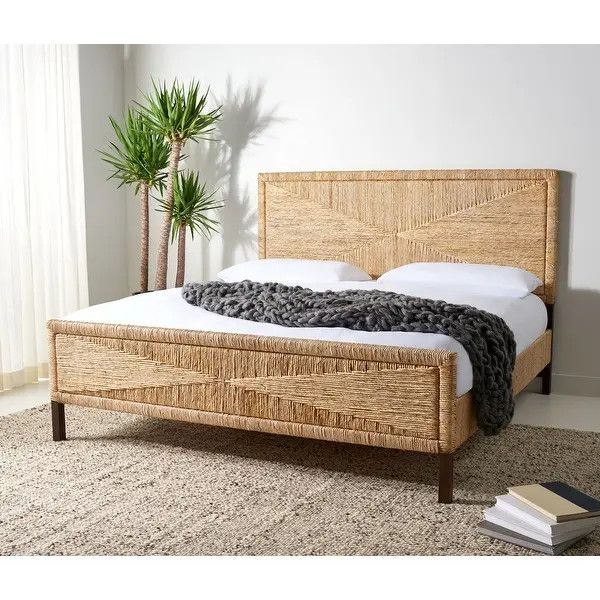 SAFAVIEH Couture Willa Woven Banana Stem Bed - King | Bed Bath & Beyond